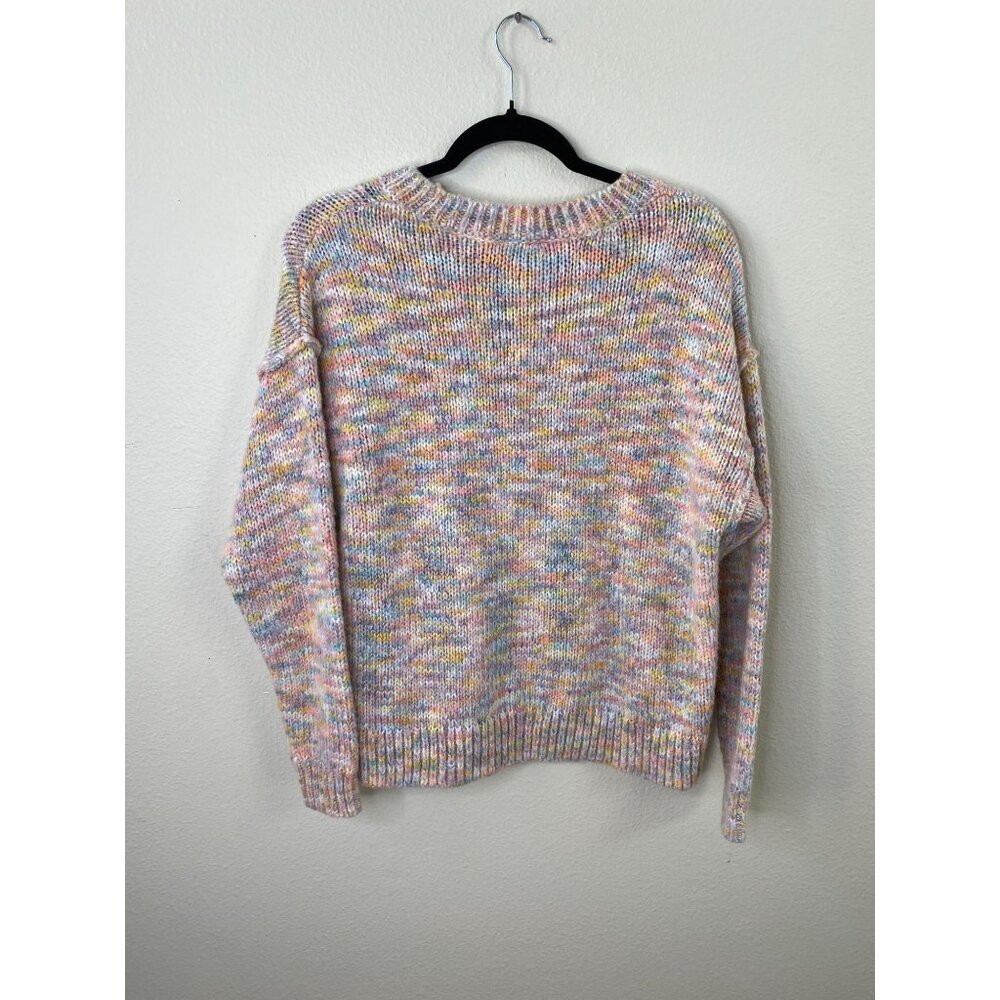 Gap Multi-Color Knit Sweater Womens M Acrylic/Cotton Crewneck Pullover Ribbed - Picture 3 of 6
